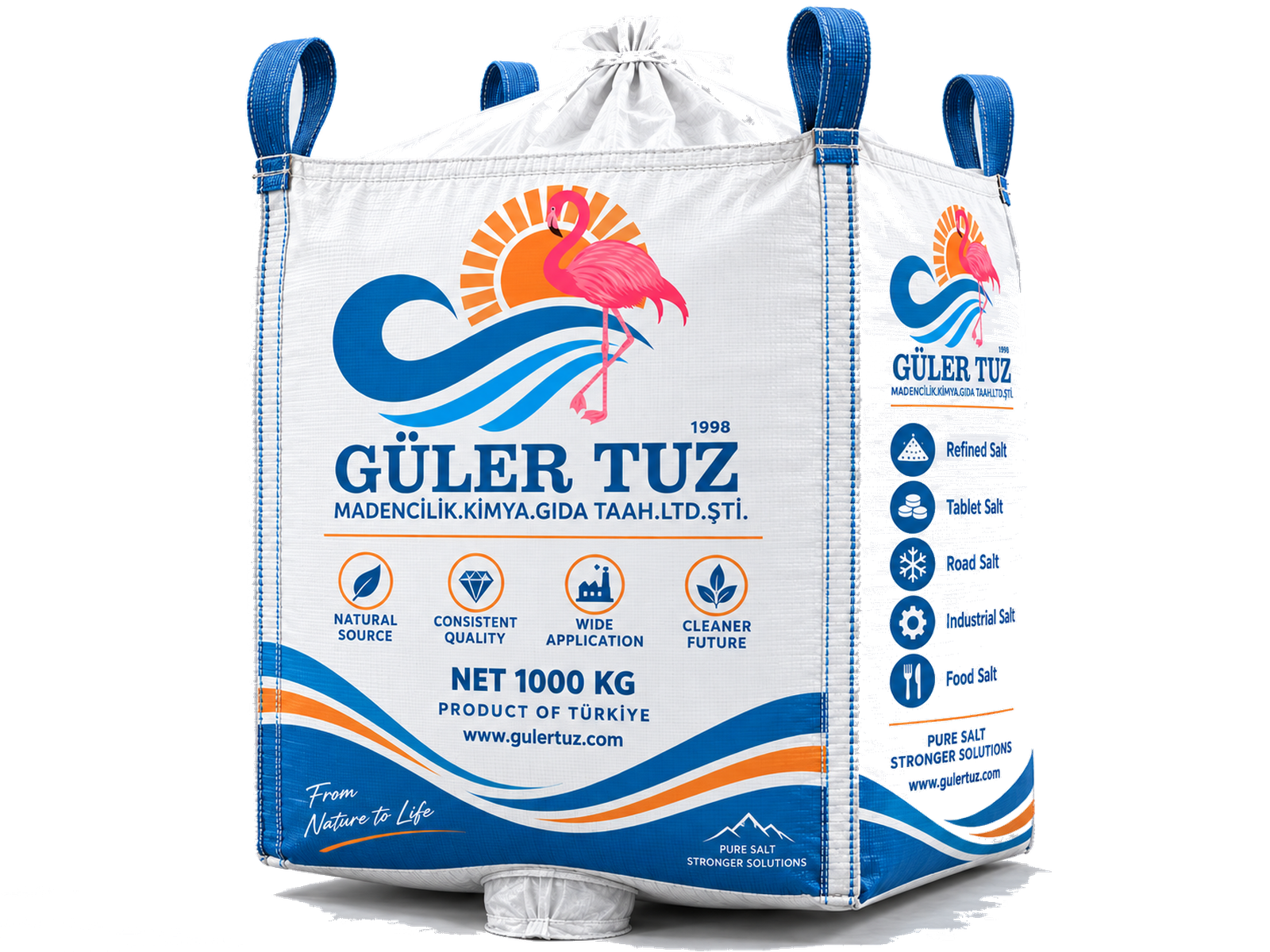 Güler Tuz chlór-alkalická soľ – originálne balenie big bag, dodávka vo veľkom tonážnom objeme